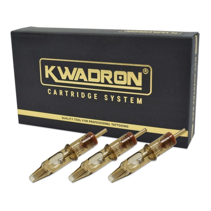 KWADRON NEEDLE CARTRIDGE - SOFT EDGE 9 CURVED MAG SHADERS  .25mm  LONG TAPER (25/9SEMLT)